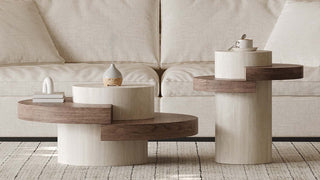 The Art of Slow Living: Elevating Modern Living Spaces with French Vintage Travertine and Walnut Geometry