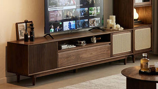 The Black Walnut Modern TV Stands Media Consoles: Where Timeless Craftsmanship Meets Modern Functionality