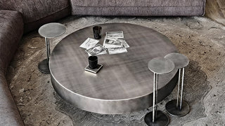 The Brushed Metal Round Coffee Table: Where Minimalist Luxury Meets Industrial Edge