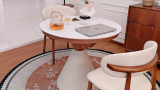 The Cream-Style Round Foldable Dining Table: Small-Space Living, Uncompromised Connection