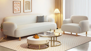 The Cream Puff Pavilion: Elevating Pet-Friendly Minimalism into an Artistic Living Room Sanctuary