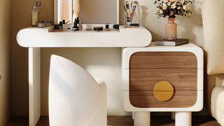 The Ethereal Morning Glow: Transforming My Sanctuary with the Ultimate Minimalist Makeup Vanity with Large Storage