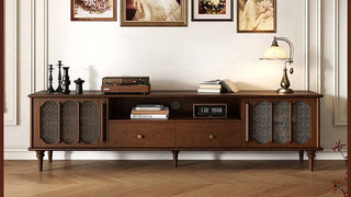 The French Vintage Solid Wood TV Stand: Where Timeless Craftsmanship Meets Modern Functionality
