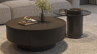 The Italian Minimalist Round Coffee Table Set: Where Sculptural Elegance Meets Everyday Functionality