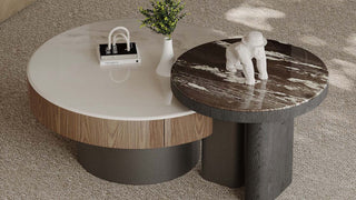 The Mid-Century Modern Round Marble Coffee Table Set: Where Sculptural Elegance Meets Timeless Craftsmanship