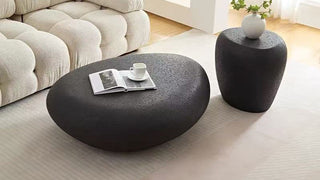 The Poetics of Asymmetric Equilibrium: Cultivating Organic Pebble Contours, Matte Mineral Finishes, and Fluid Nested Versatility in the Modern Wabi-Sabi Lounge