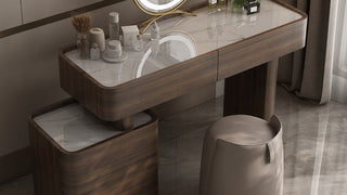 The Sanctuary of Daily Preparation: Infusing Mid-Century Soulfulness and Polished Stone Materiality into the Modern Master Suite