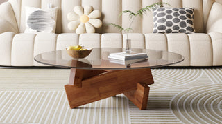 The Symphony of Light and Form: Transforming Modern Living Room Horizons with Sculptural Glass Centerpieces