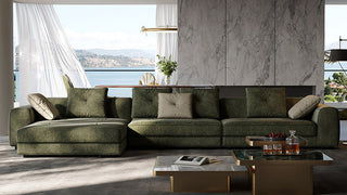 The Symphony of Low-Slung Luxury: Cultivating Italian Minimalist Linen Contours, Multi-Layered Down Comfort, and Expansive Sectional Fluidity in the High-End Residential Living Room