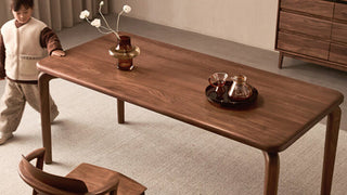 The Walnut Haven: A Modern Black Walnut Dining Table for Timeless Home Gatherings