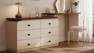 Vanity Desk with Drawers: Mid-Century Vintage Charm Meets French-Inspired Storage Elegance