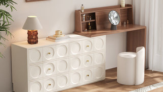 Vanity Desk with Side Cabinet: Versatile Elegance for Compact Modern Bedrooms