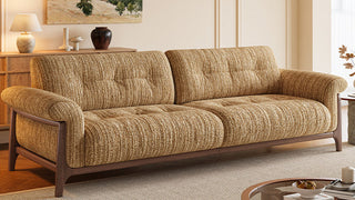 Vintage Cloudfield Linen Sofa: Modern Japandi sofa for Small Modern Living Rooms