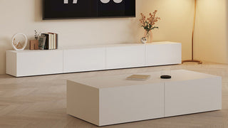 White TV stands: Creamy Minimalism & Functional Elegance for Modern Living Spaces
