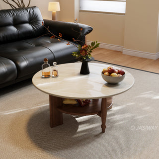 Is a Family Living Room Safe for Kids and Pets? Why a Round Faux Marble Coffee Table is the Ultimate Solution