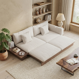 The modern solid wood sofa bed designed for stylish small spaces