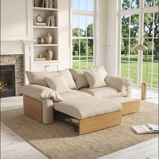 Convertible lounge couch for living room use without calling it a sofa bed