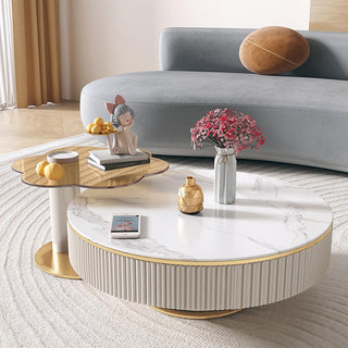 JASIWAY Petal-shaped High Coffee Table Sofa Side Table for Living Room Home Decor
