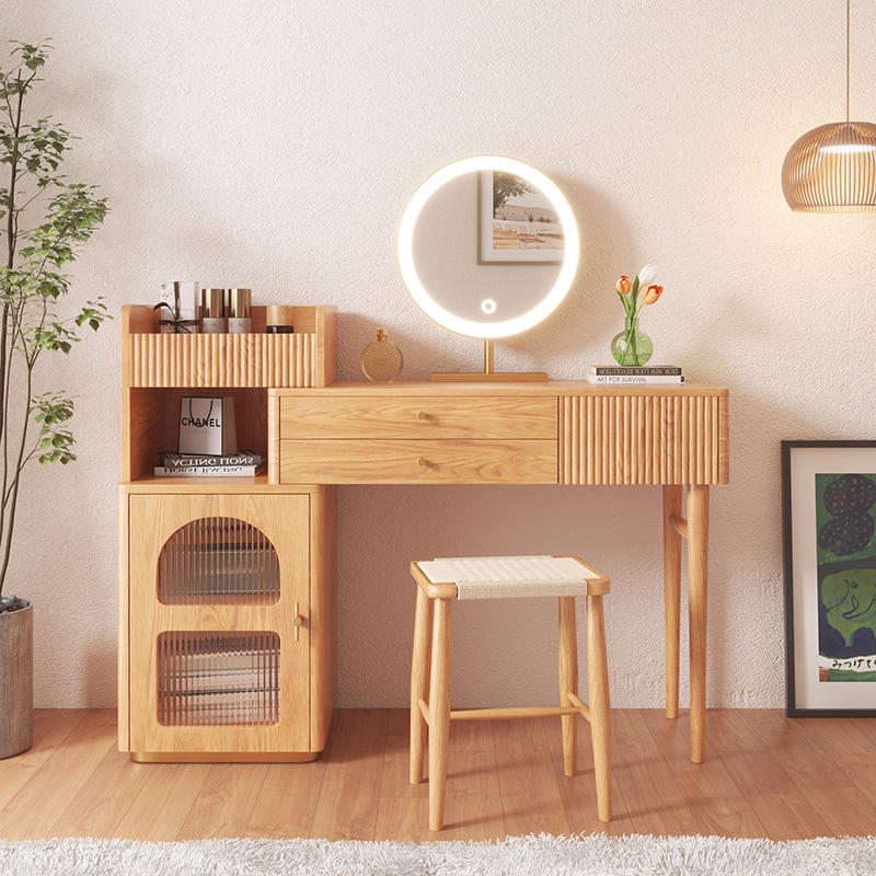 JASIWAY Wooden Dressing Table with LED Mirror JASIWAY Furniture JASIWAY Wooden Dressing Table with LED Mirror JASIWAY Furniture