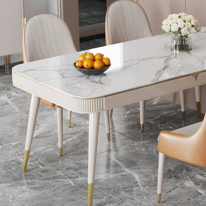JASIWAY Sintered Stone Dining Table with Storage Drawers