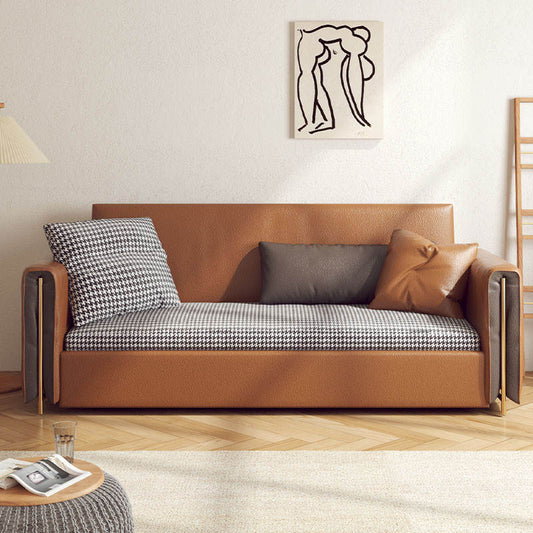 JASIWAY 58.3'' or 70.1'' Vegan Leather Sleeper Sofa