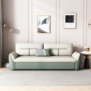 JASIWAY 71.7" Green & White Folding Sofa Bed High-quality Sleeper Sofa with Storage Pocket