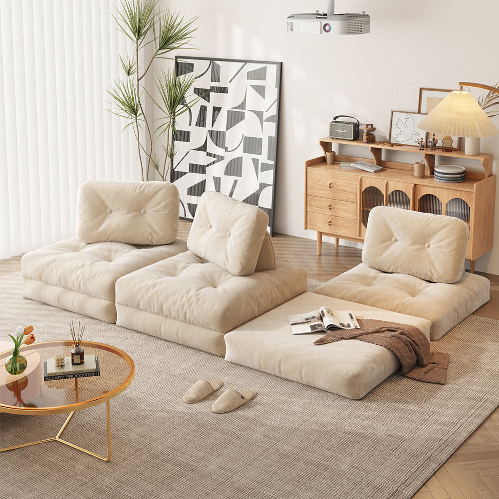 JASIWAY Foldable Fabric Sofa – Convertible Modular Sofa for Living Room ...