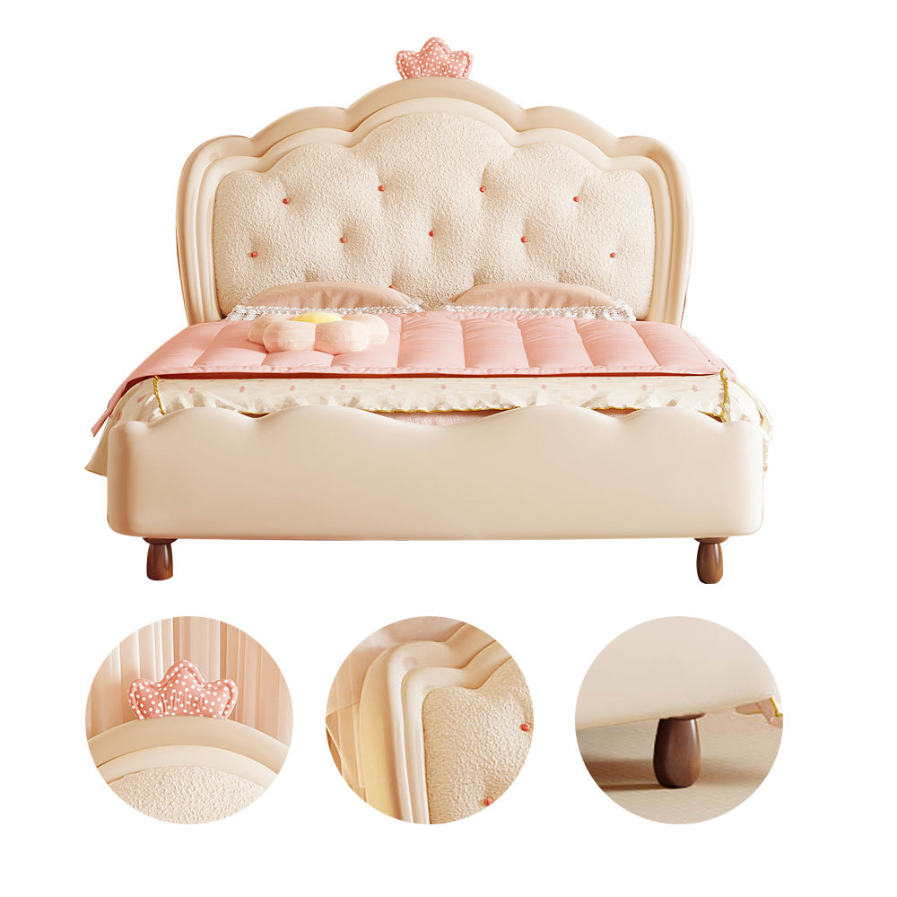 JASIWAY Strawberry Solid Wood Children's Bed Princess Style