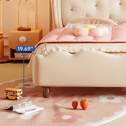 JASIWAY Strawberry Solid Wood Children's Bed Princess Style