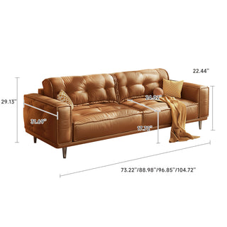 JASIWAY Living Room Leather Sofa Vintage