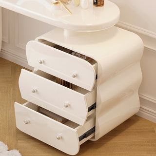 JASIWAY White Makeup Vanity with Adjustable 3-Drawer Side Cabinet Position