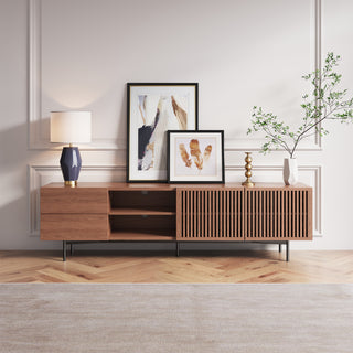 JASIWAY Modern Media Console Storage Wood TV Stand with 2 Drawers & 2 Doors