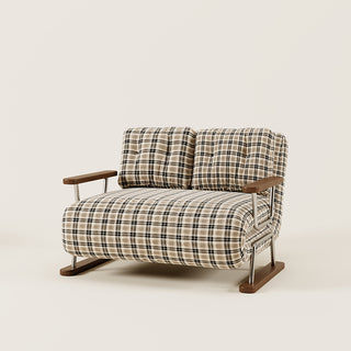 JASIWAY Checkered Sleeper Sofa – 4-in-1 Convertible Folding Chair Bed for Small Spaces