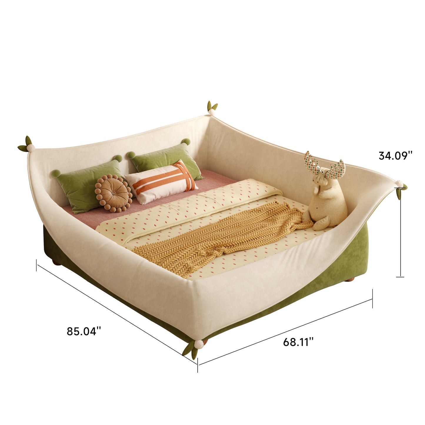 JASIWAY Magic Pocket Kids Bed with Guardrail