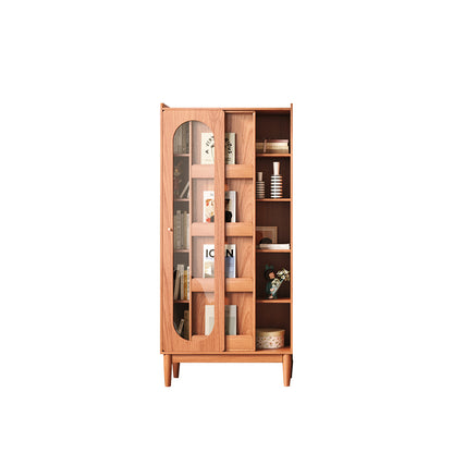 JASIWAY Solid Wood Bookcase Combo Multifunctional Storage and Display Cabinet