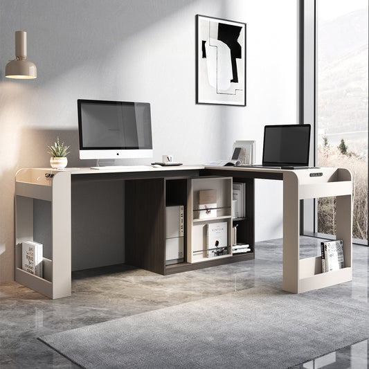JASIWAY Corner Desk L-Shaped Luxury Office Desk