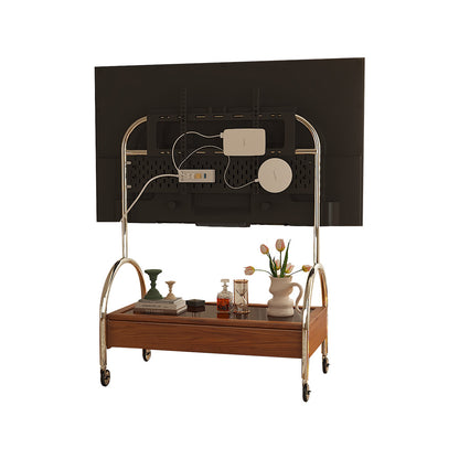 JASIWAY Solid Wood Movable TV Stand