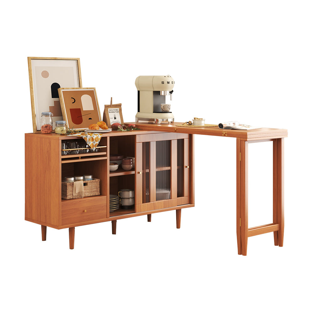 JASIWAY Folding Dining Table Sideboard in One