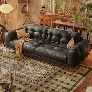 JASIWAY Living Room Leather Sofa Vintage