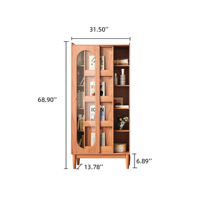 JASIWAY Solid Wood Bookcase Combo Multifunctional Storage and Display Cabinet