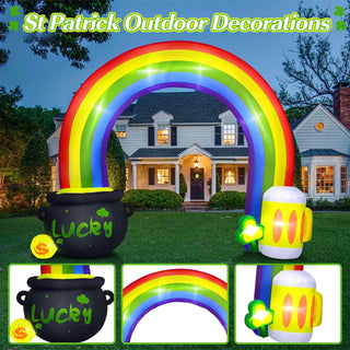 10 FT St Patricks Day Inflatables Outdoor Decorations St Patricks Inflatable Rainbow Archway
