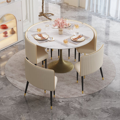 JASIWAY Luxe Round Dining Table and Chair Set