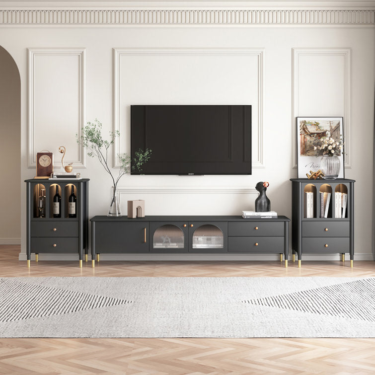JASIWAY Wood TV Stand Cabinet Media Console