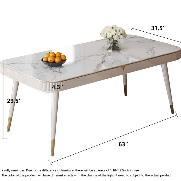 JASIWAY Sintered Stone Dining Table with Storage Drawers