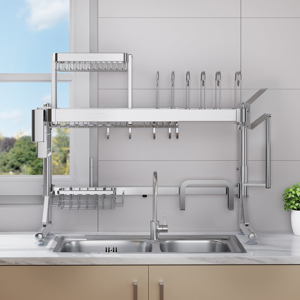 Kitchen Storage Essential: Large Over-Sink Dish Drying Rack
