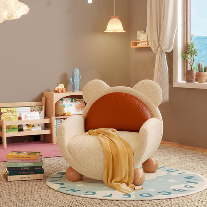 JASIWAY Teddy Plush Children's Solid Wood Sofa
