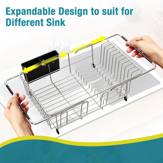 JASIWAY Dish Drying Rack in Sink Dish Dryer Rack for Inside Sink Over The Sink Dish Racks with Utensil Holder