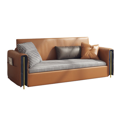 JASIWAY 58.3'' or 70.1'' Vegan Leather Sleeper Sofa