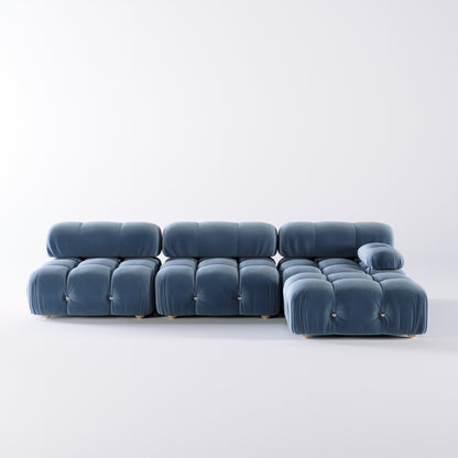 JASIWAY Velvet  3 Seaters Left or Right Hand Facing Sofa & Chaise