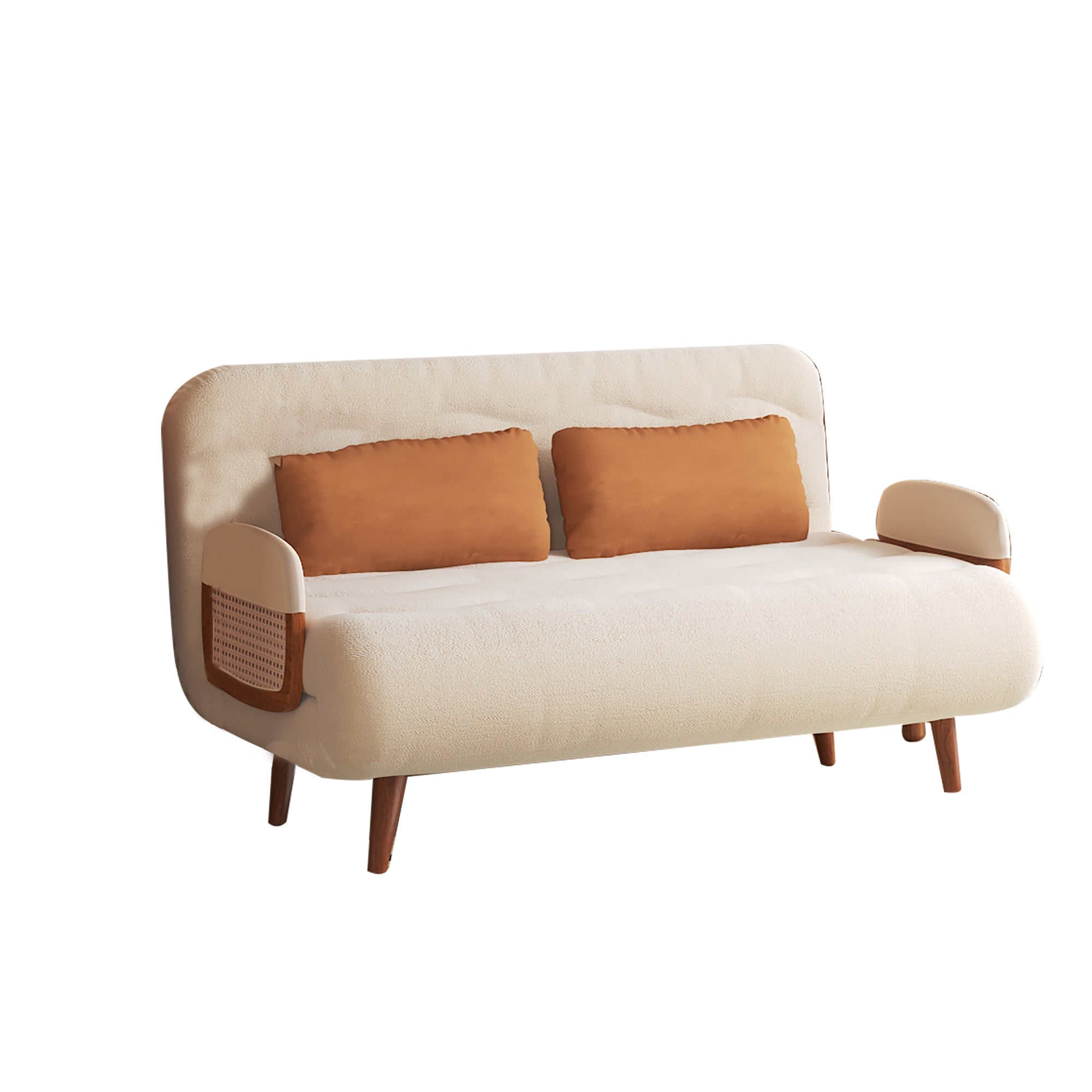 JASIWAY 3-in-1 Beige Folding Sofa Bed Cotton & Linen Convertible